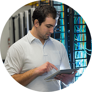 Technician working on a tablet